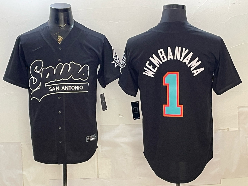 Men San Antonio Spurs #1 Wembanyama Black 2026 Nike NBA Jersey 051202